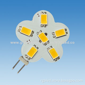 G4 6pcs SMD LED Flower Bulb with 1.5W Power and 10 to 30V DC Voltage, Comes in White/Warm White
